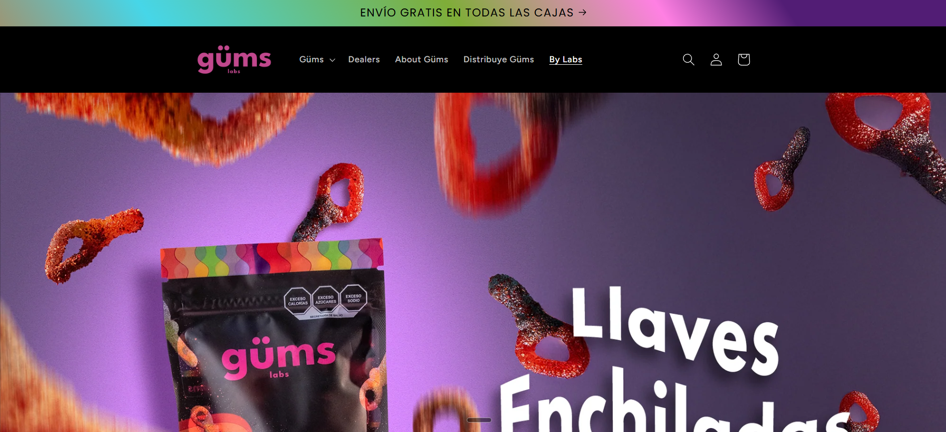 Gums homepage screenshot